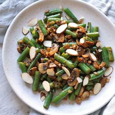 sauteed green beans and mushrooms