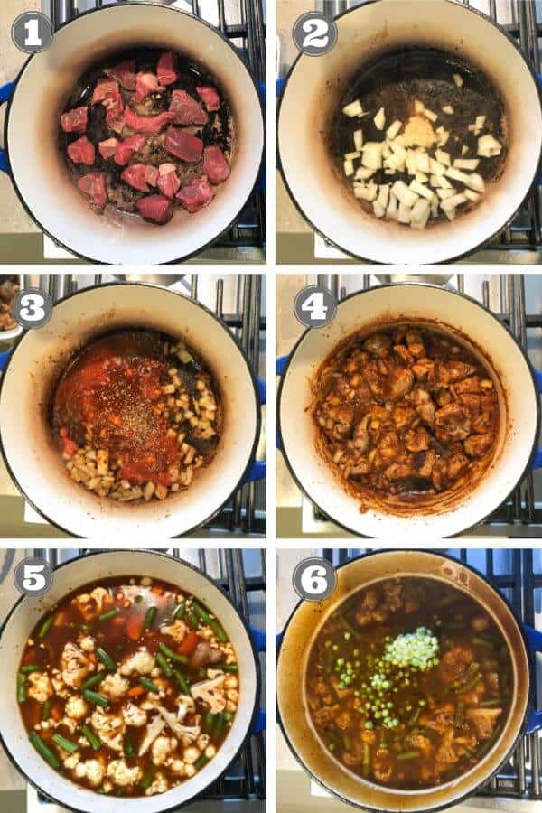 step by step photo instructions on how to make beef and vegetable stew