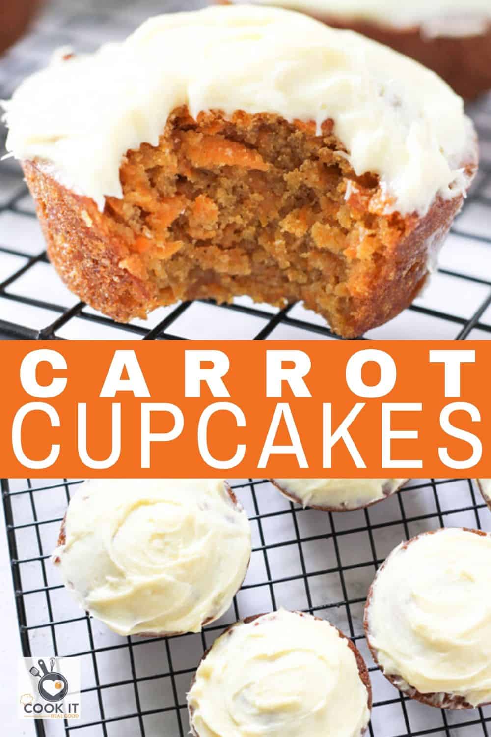 Carrot Cupcakes with Cream Cheese Frosting - Cook it Real Good