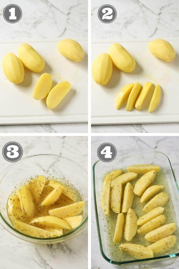step by step photos on how to make greek lemon potatoes