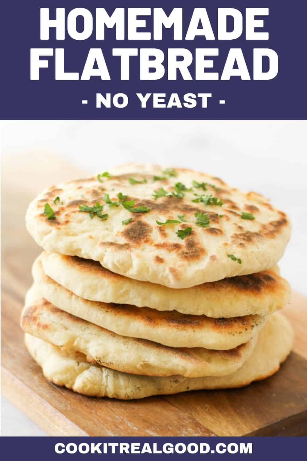 Quick and Easy Yoghurt Flatbreads {No Yeast} - Cook it Real Good