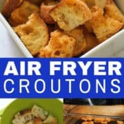 croutons in a white bowl.