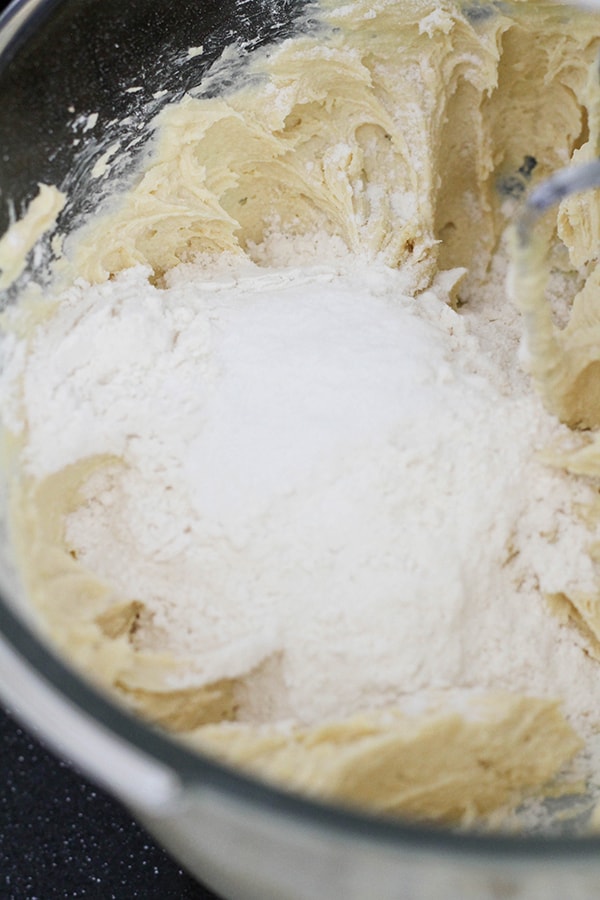 butter and flour in a bowl.