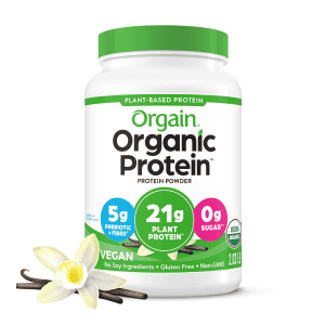 Orgain Organic Vegan Protein Powder, Vanilla Bean